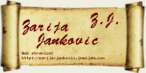 Zarija Janković vizit kartica